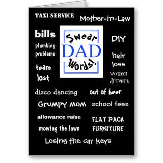Dad Swear Words! Rude Fathers Day Cards