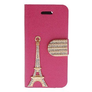 Diamond Look Tower PU Full Body Case with Stand and Card Slot for iPhone 5/5S (Assorted Colors) ( Color : Pink ) : Cell Phone Carrying Cases : Sports & Outdoors