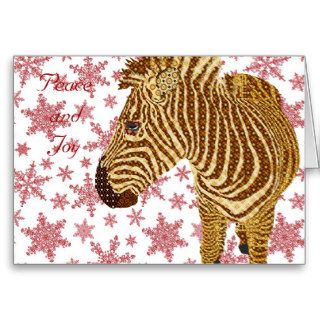 Vintage Zebra II Christmas Greeting Greeting Cards