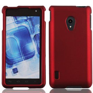 LG Lucid 2 / VS870 Slim Rubberized Protective Snap On Hard Cover Case   Red: Cell Phones & Accessories