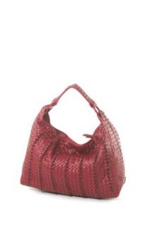 Faux Leather Woven Hobo Bag   Red [Apparel] Clothing