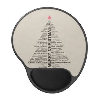 Merry Christmas tree in all languages modern Gel Mouse Pads