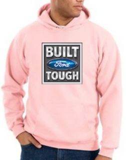 Built Ford Tough Mens Hoodie Sweatshirt   Pink: Clothing
