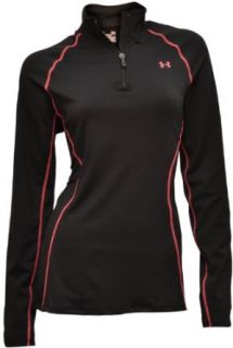 Under Armour Women's EVO ColdGear Quarter Zip Long Sleeve Shirt Black Large : Athletic Shirts : Clothing