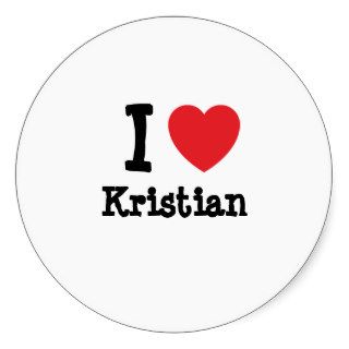 I love Kristian heart T Shirt Stickers