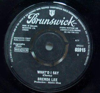 VINYL RECORD 45 RPM. BRENDA LEE "WHAT'D I SAY"30 1 13 VERY RARE. : Other Products : Everything Else