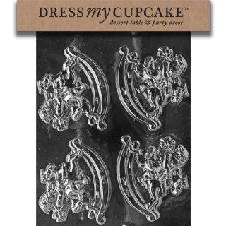 Dress My Cupcake DMCC102 Chocolate Candy Mold, Santa on Rocking Horse, Christmas: Kitchen & Dining