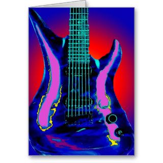 Watercolor Guitar Greeting Card