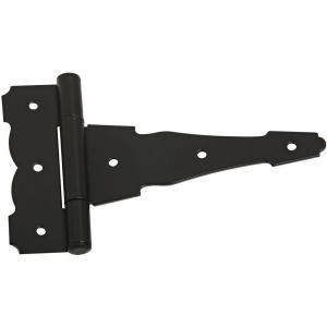 Stanley National Hardware Lifespan 6 in. Black Coated Decorative Heavy T Hinge with Screws DISCONTINUED SP909 6 DECO HVY T HINGE
