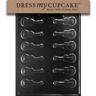 Dress My Cupcake DMCJ107SET Chocolate Candy Mold, Guitar Pieces, Set of 6: Kitchen & Dining