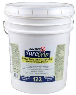 ZINSSER 02880 5G SUREGRIP 122 HEAVY DUTY CLEAR STRIPPABLE WALL COVERING ADHESIVE: Electronics