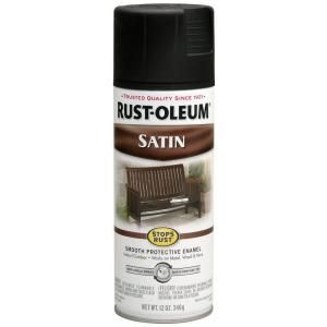 Rust Oleum Stops Rust 12 oz. Protective Enamel Satin Black Spray Paint (6 Pack) 7777830