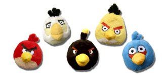 Angry Birds 5 Inch Set of 5 MINI Plush Blue, Black, Red, White Yellow Toys & Games