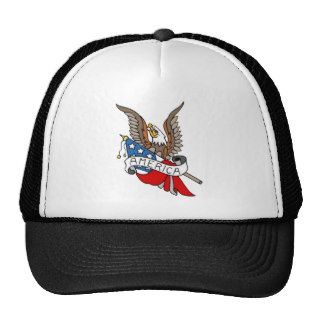 Vintage America Eagle Tattoo Art Trucker Hat