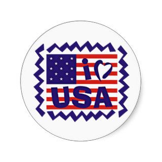 I love USA Stamp Design Stickers