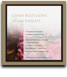 140 Square Wedding Invitations   Rubenesque Roses & Frost : Party Invitations : Office Products
