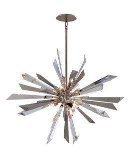 Corbett Lighting 140 47 Inertia   Six Light Pendant, Silver Leaf Finish with Clear Crystal, Large   Ceiling Pendant Fixtures  