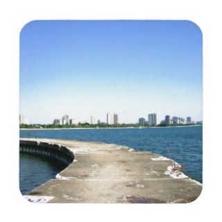 Walk Out To See Chicago Skyline Beverage Coaster