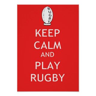 Keep Calm & Play Rugby Poster