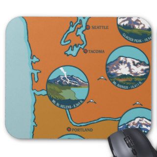 Peaks of the Northwest   5 Different Mountains Mousepad