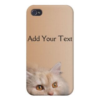 Blonde Cat with Topaz Eyes on Cinnamon Border iPhone 4 Covers