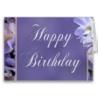 Purple flower birthday greeting cards