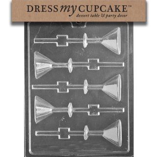 Dress My Cupcake DMCAO143 Chocolate Candy Mold, Martini Glass Lollipop: Kitchen & Dining