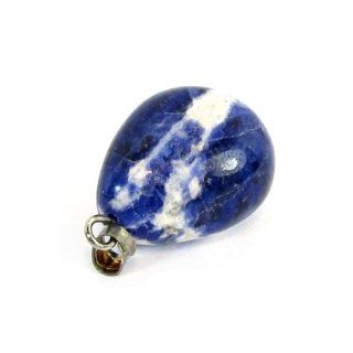 Sodalite   a Stone for Inner Peace, Gemstone Nugget Pendant on Slimline Ball Chain Necklace Chalcedony Stone Jewelry