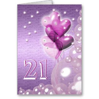 Happy 21st birthday balloons bright cards