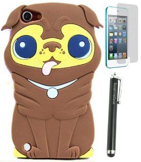 SunshineCase(TM) 3D Cartoon Purple Pekingese Dog Puppy Soft Silicone Case Skin Cover for Apple IPOD TOUCH 5 5G 5TH GENERATION Itouch 5 + Screen Protector + SunshineCase Stylus : MP3 Players & Accessories