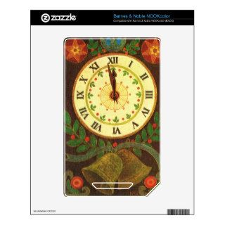 Vintage clock, Countdown to Christmas NOOK Color Skins
