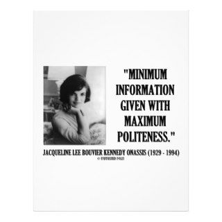 Jacqueline Kennedy Minimum Information Politeness Personalized Flyer