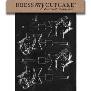 Dress My Cupcake DMCC157SET Chocolate Candy Mold, Mouse on Star Lollipop, Set of 6: Kitchen & Dining