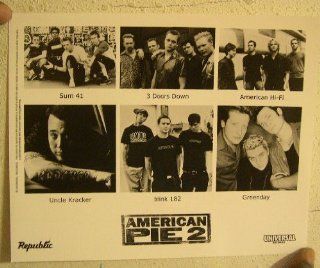 American Pie 2 Press Kit And Photo Blink 182 Greenday Sum 41 Uncle Kracker : Other Products : Everything Else