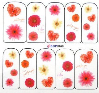 Egoodforyou BLE Water Slide Water Transfer Nail Tattoo Nail Decal Sticker Oil Portray (Just For You, I Do, Wedding Heart Bow and Sunflowers) with one packaged nail art flower sticker bonus  Beauty