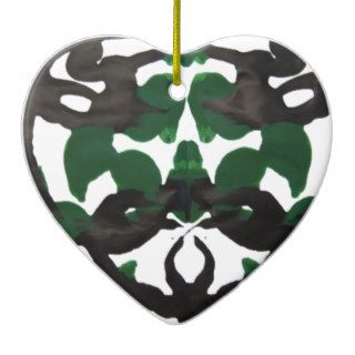 Celtic Green Inkblot Christmas Tree Ornament