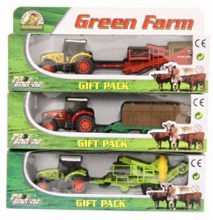 Green Farm Tractor & Farm Vehicle Gift Pack Playset *1 Piece* Diecast Great Fun: Toys & Games