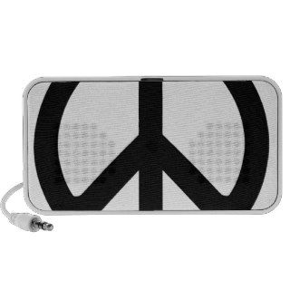 Classic Black and White Peace Sign Notebook Speaker