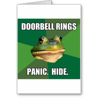 Foul Bachelor Frog Doorbell Rings Greeting Card