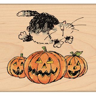 Penny Black Mounted Rubber Stamp 3.5"X3.5" Frightful! Penny Black Wood Stamps