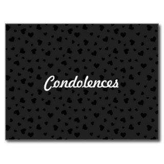 Condolences   Black Hearts Postcard