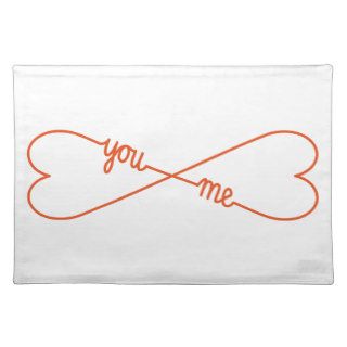 you and me, heart shaped infinity sign, placemats