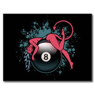 Devil Girl 8 Ball Postcards