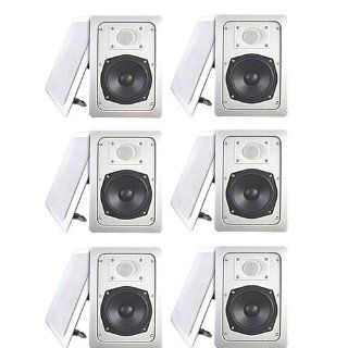 Acoustic Audio IW191 In Wall Speaker 6 Pair Pack 2 Way Home Theater 2400 Watt New IW191 6Pr: Electronics