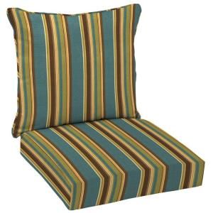 Arden Lakeside Stripe Welted 2 Piece Pillow Back Outdoor Deep Seating Cushion Set JA27911B 9D1