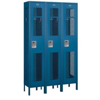 Salsbury Industries 81000 Series 45 in. W x 78 in. H x 15 in. D Single Tier Extra Wide Vented Metal Locker Assembled in Blue 81365BL A