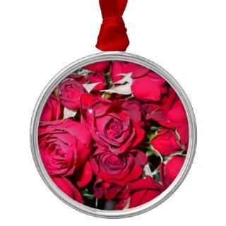 RED ROSES CHRISTMAS TREE ORNAMENTS