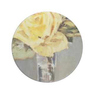 Pink Roses in a Vase, Edouard Manet flowers Coasters