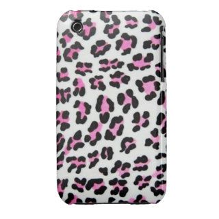 Leopard Hot Pink Leather and Texture Design Case Mate iPhone 3 Case