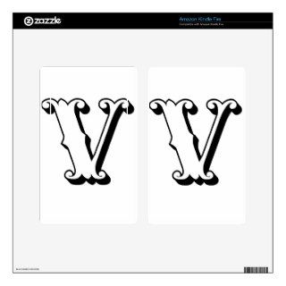Letter V Decal For Kindle Fire